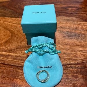 Tiffany & Co yellow gold and silver 1837 interlocking ring size 5